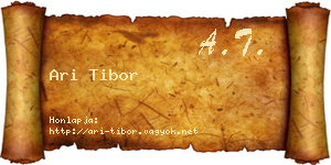 Ari Tibor névjegykártya